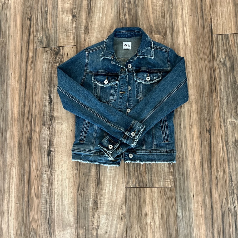 ZARA JEAN JACKET, XS, color blue